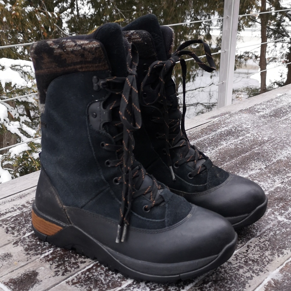 Muck suede and rubber lace-up boots
